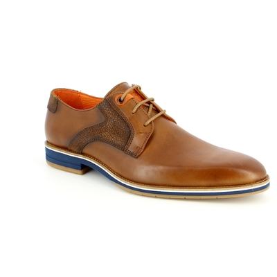 Braend veterschoenen cognac