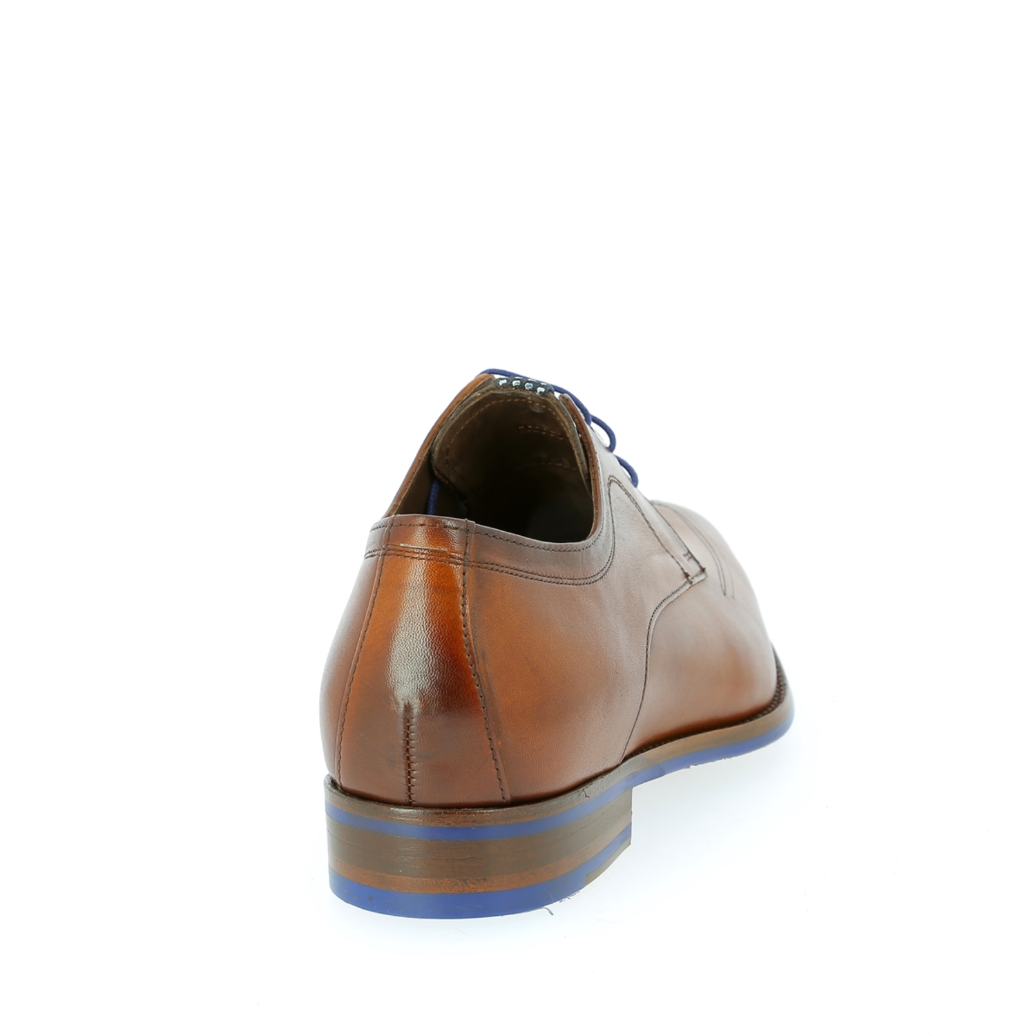 Zoom Floris Van Bommel veterschoenen cognac