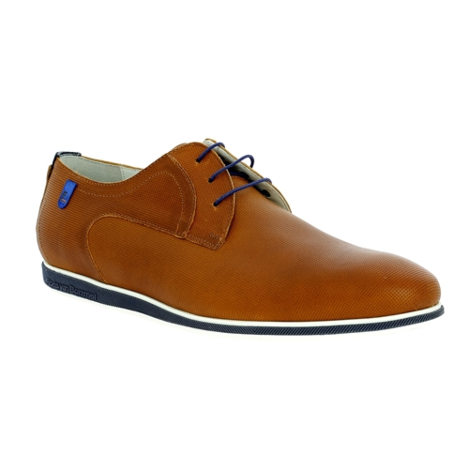 Zoom Floris Van Bommel veterschoenen cognac