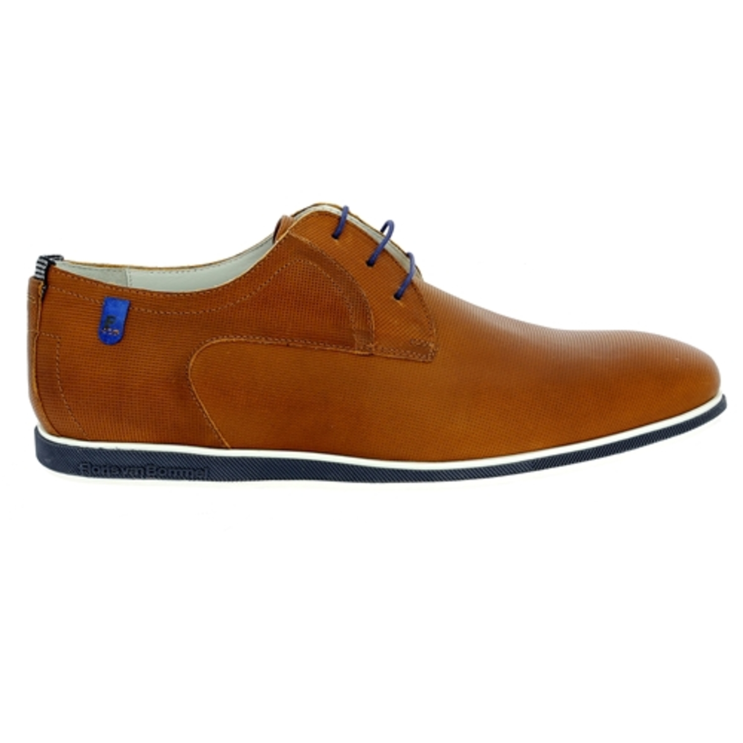 Zoom Floris Van Bommel veterschoenen cognac