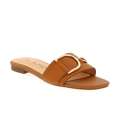 Cypres muiltjes - slippers cognac