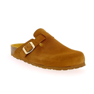 Cypres muiltjes - slippers cognac