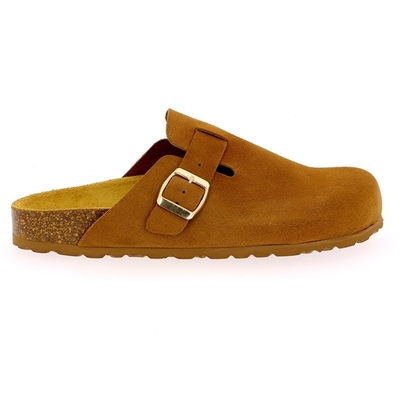 Cypres muiltjes - slippers cognac