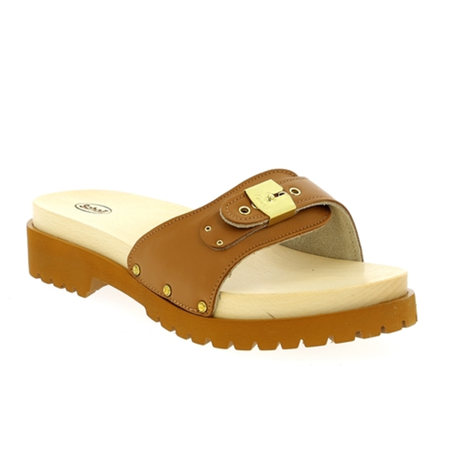 Zoom Scholl muiltjes - slippers cognac