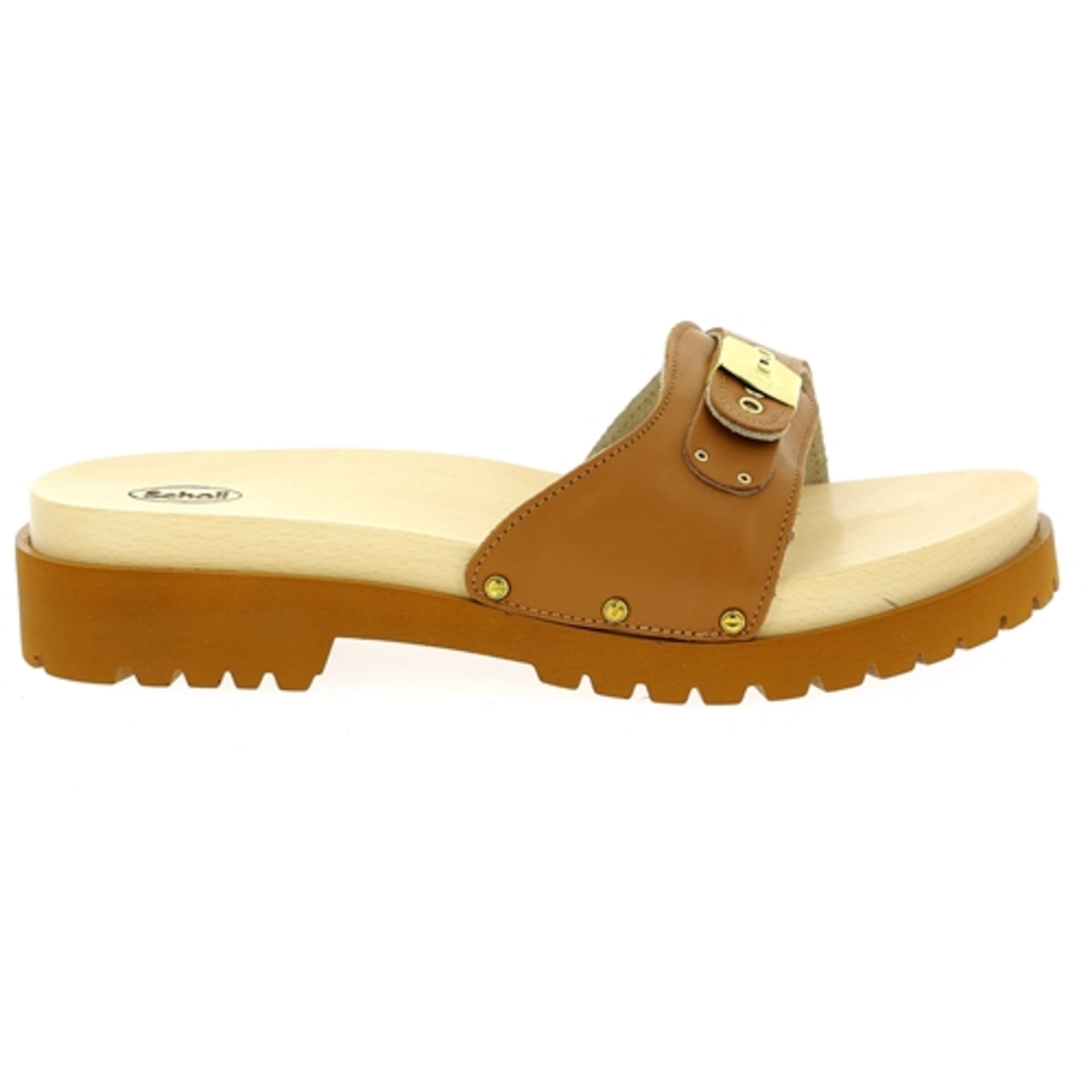 Zoom Scholl muiltjes - slippers cognac