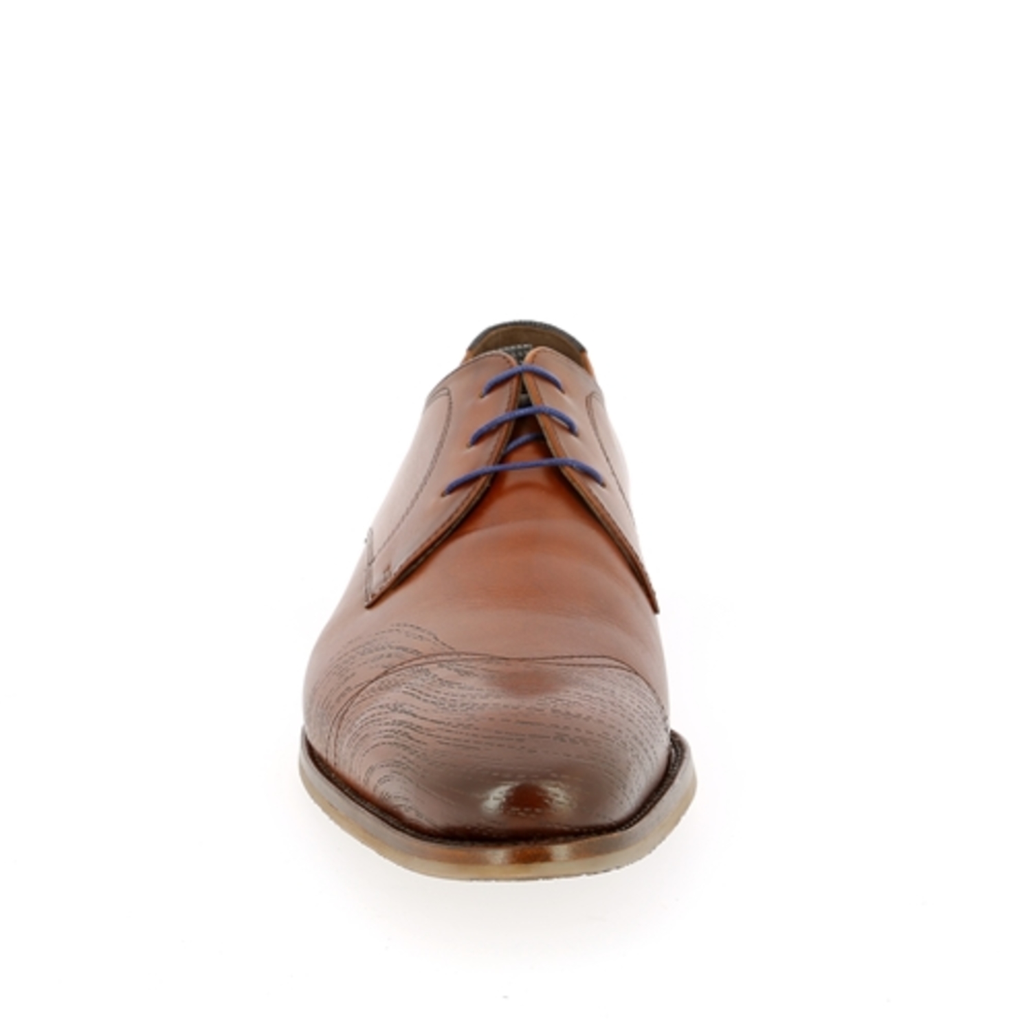 Zoom Floris Van Bommel veterschoenen cognac