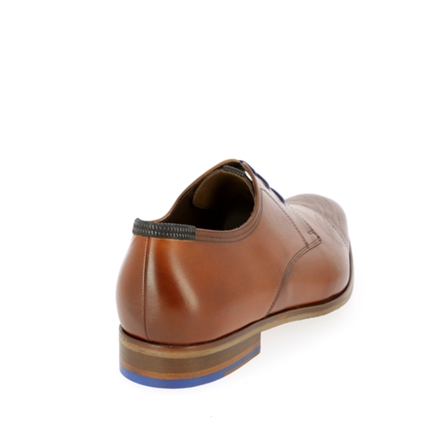 Zoom Floris Van Bommel veterschoenen cognac