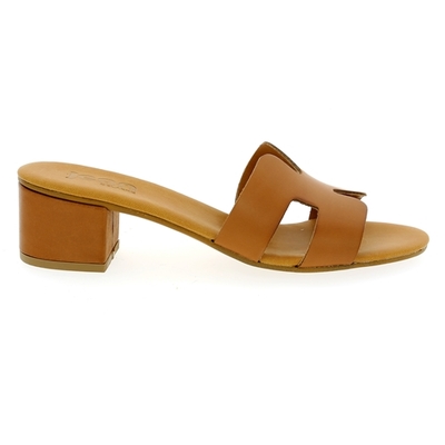 Delaere muiltjes - slippers cognac