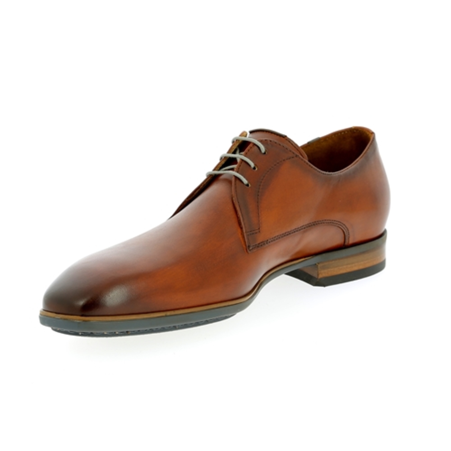 Zoom Floris Van Bommel veterschoenen cognac