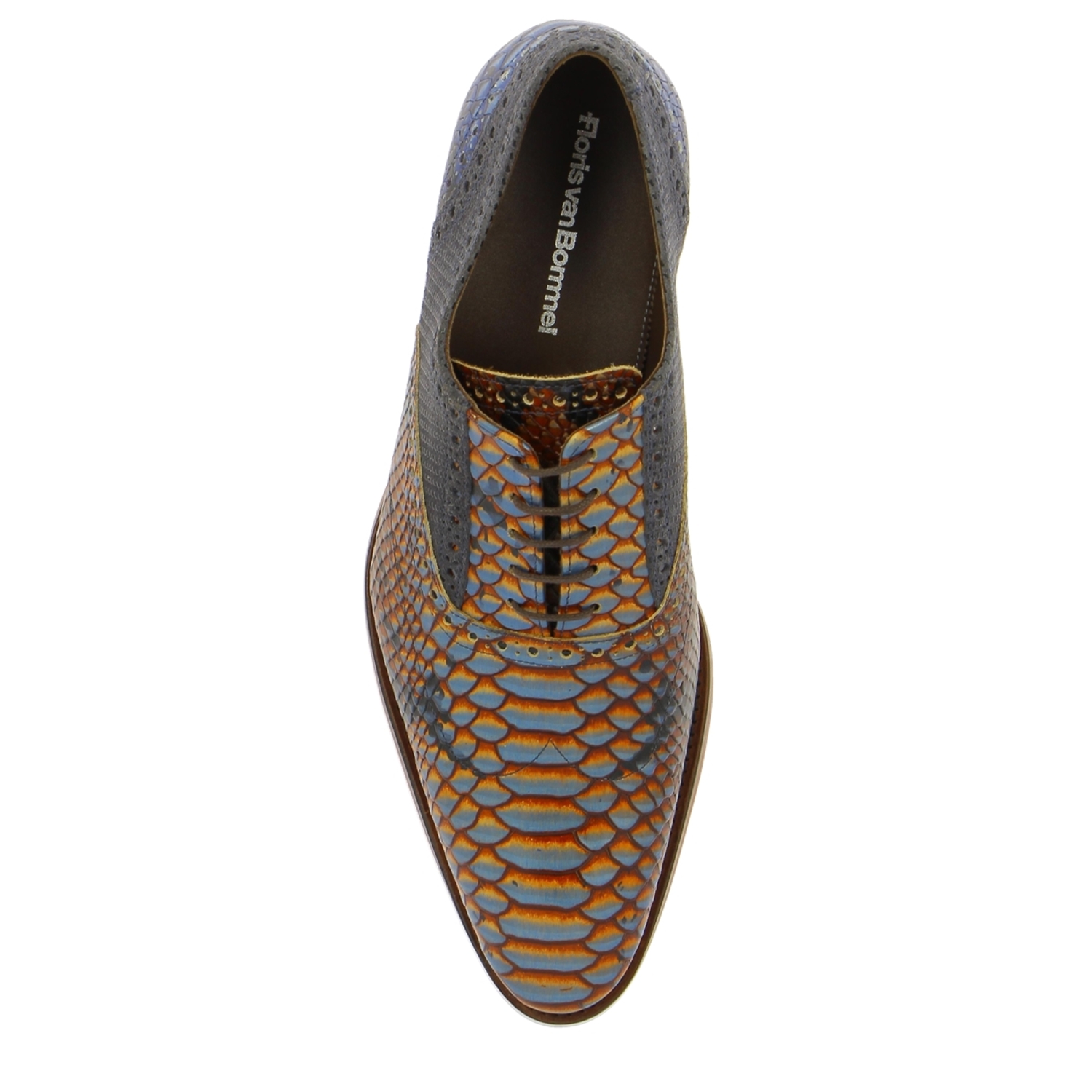 Zoom Floris Van Bommel veterschoenen cognac