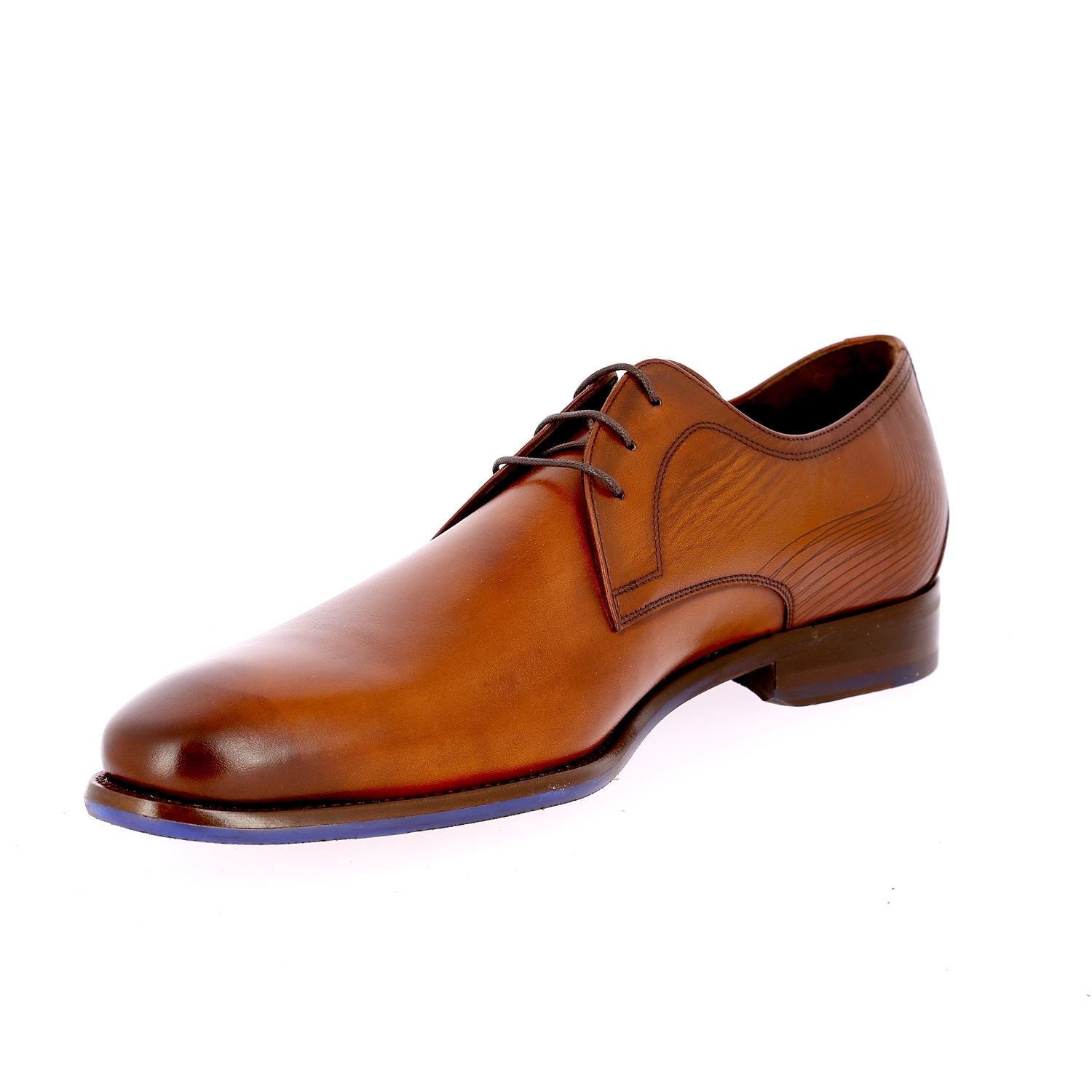 Zoom Floris Van Bommel veterschoenen cognac