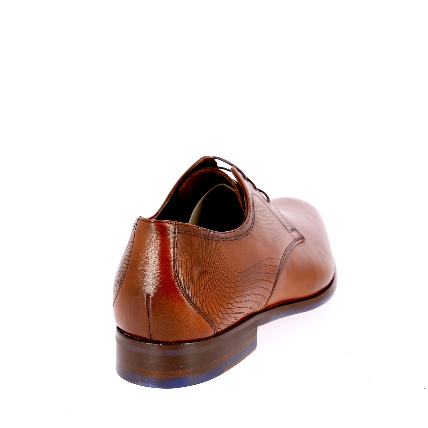 Zoom Floris Van Bommel veterschoenen cognac