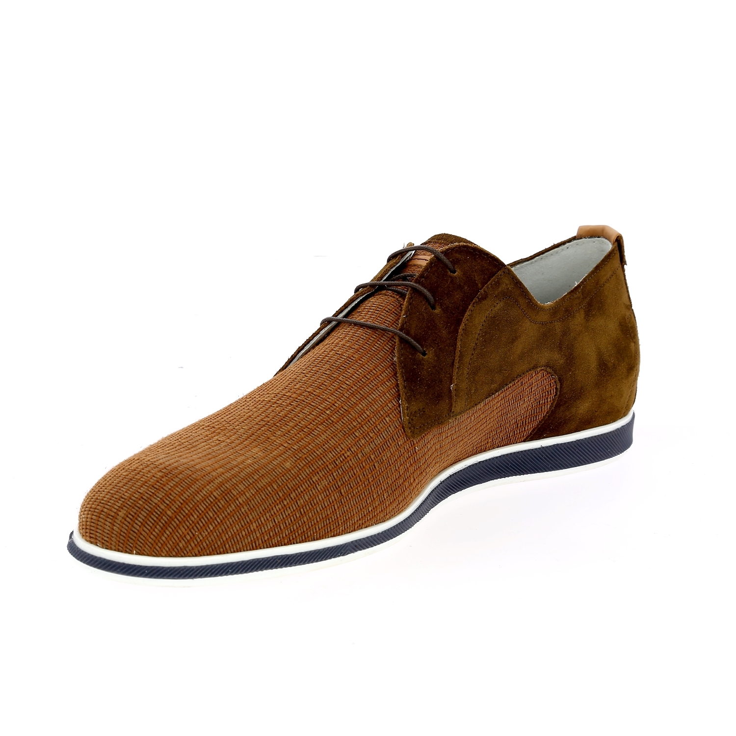 Zoom Floris Van Bommel veterschoenen cognac