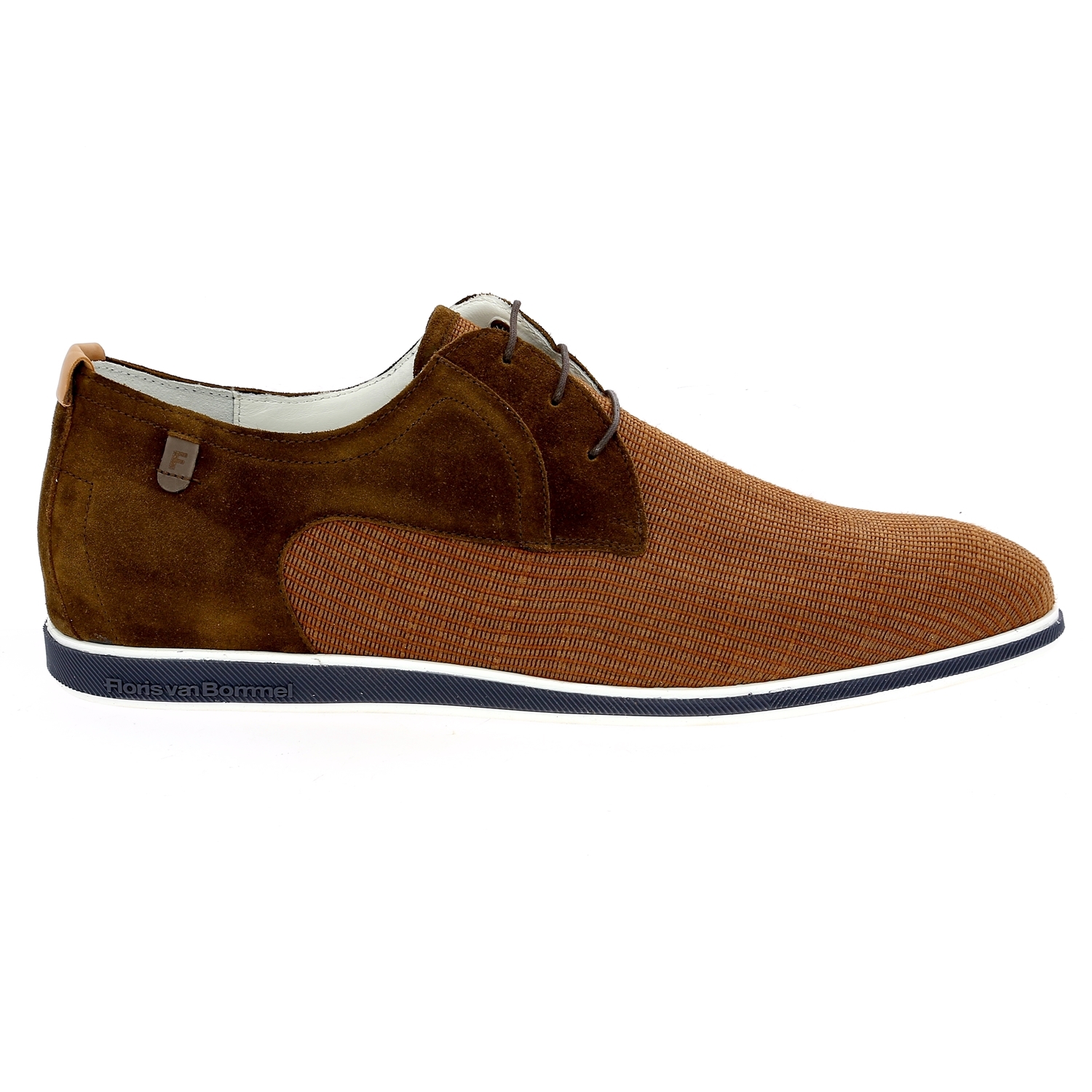 Zoom Floris Van Bommel veterschoenen cognac