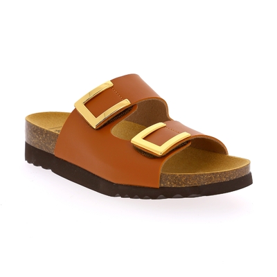 Scholl muiltjes - slippers cognac