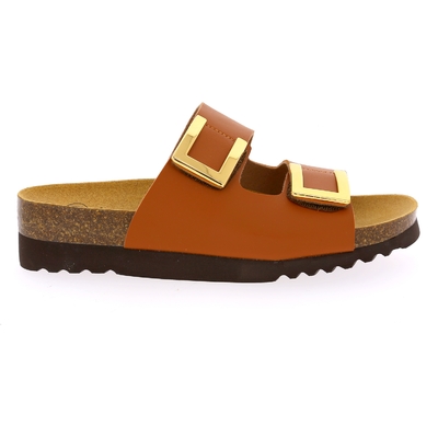 Scholl muiltjes - slippers cognac