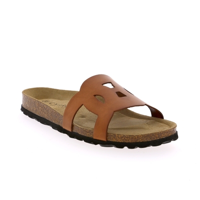 Cypres muiltjes - slippers cognac