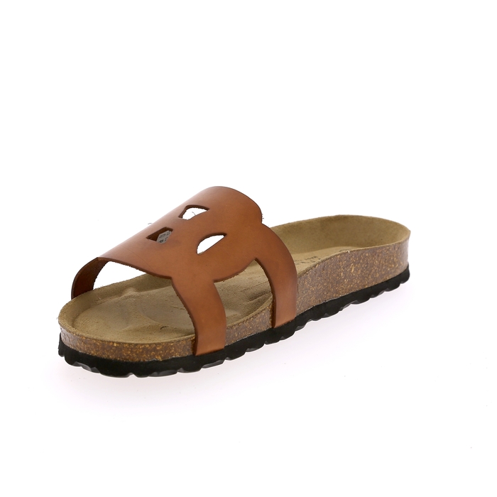 Cypres Muiltjes - slippers cognac