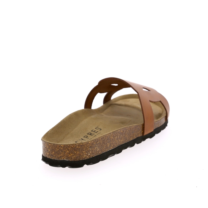 Cypres Muiltjes - slippers cognac