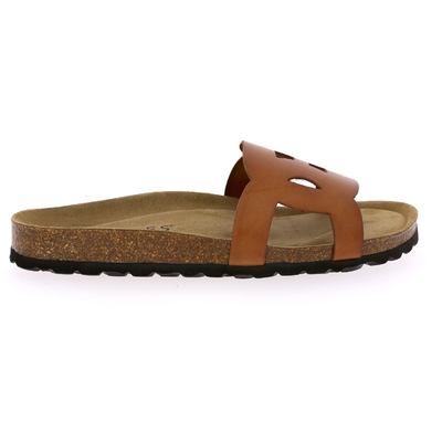 Cypres muiltjes - slippers cognac