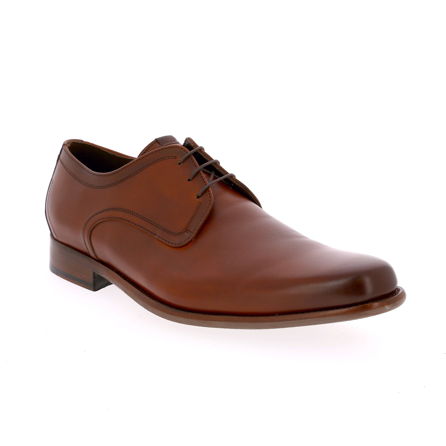 Zoom Floris Van Bommel veterschoenen cognac