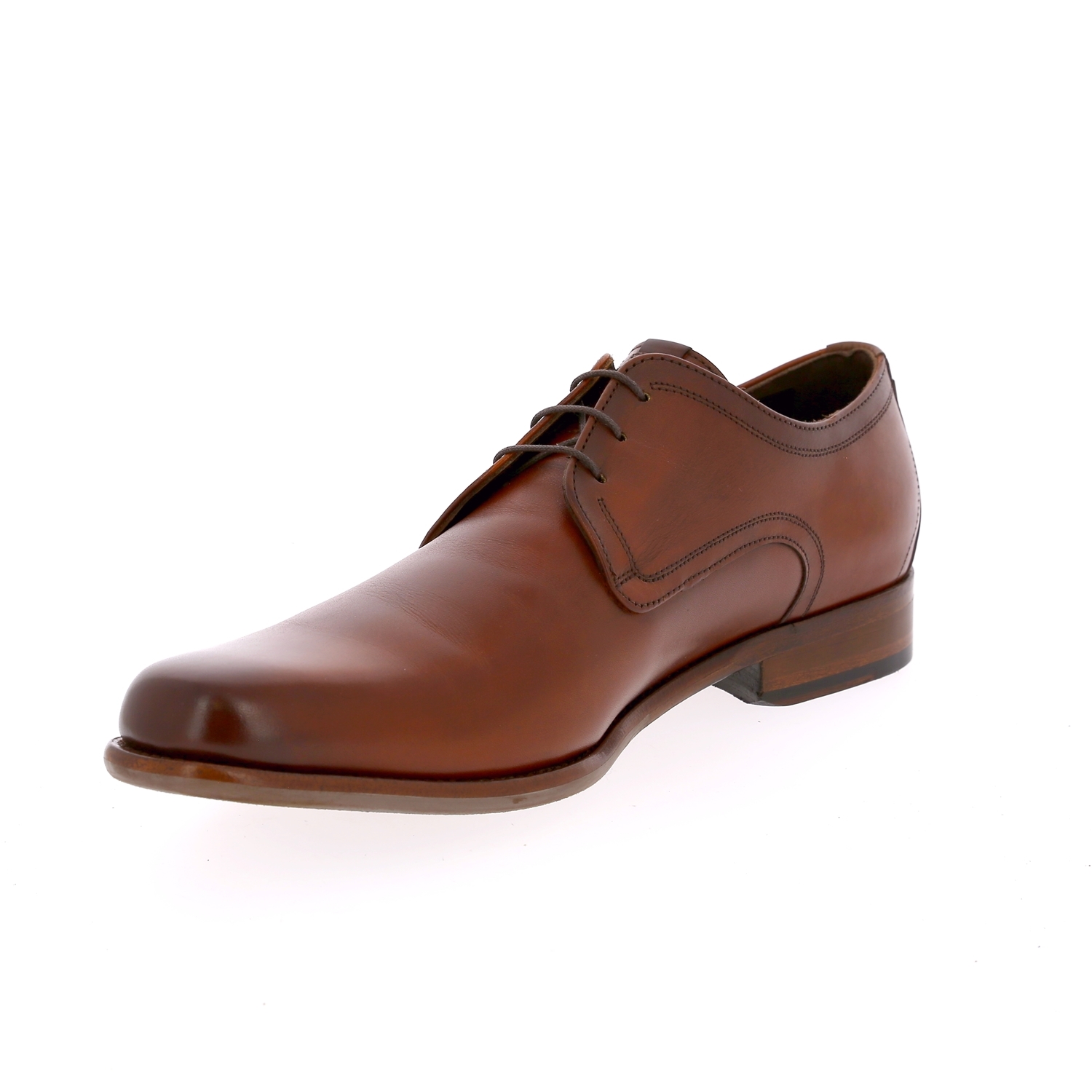 Zoom Floris Van Bommel veterschoenen cognac