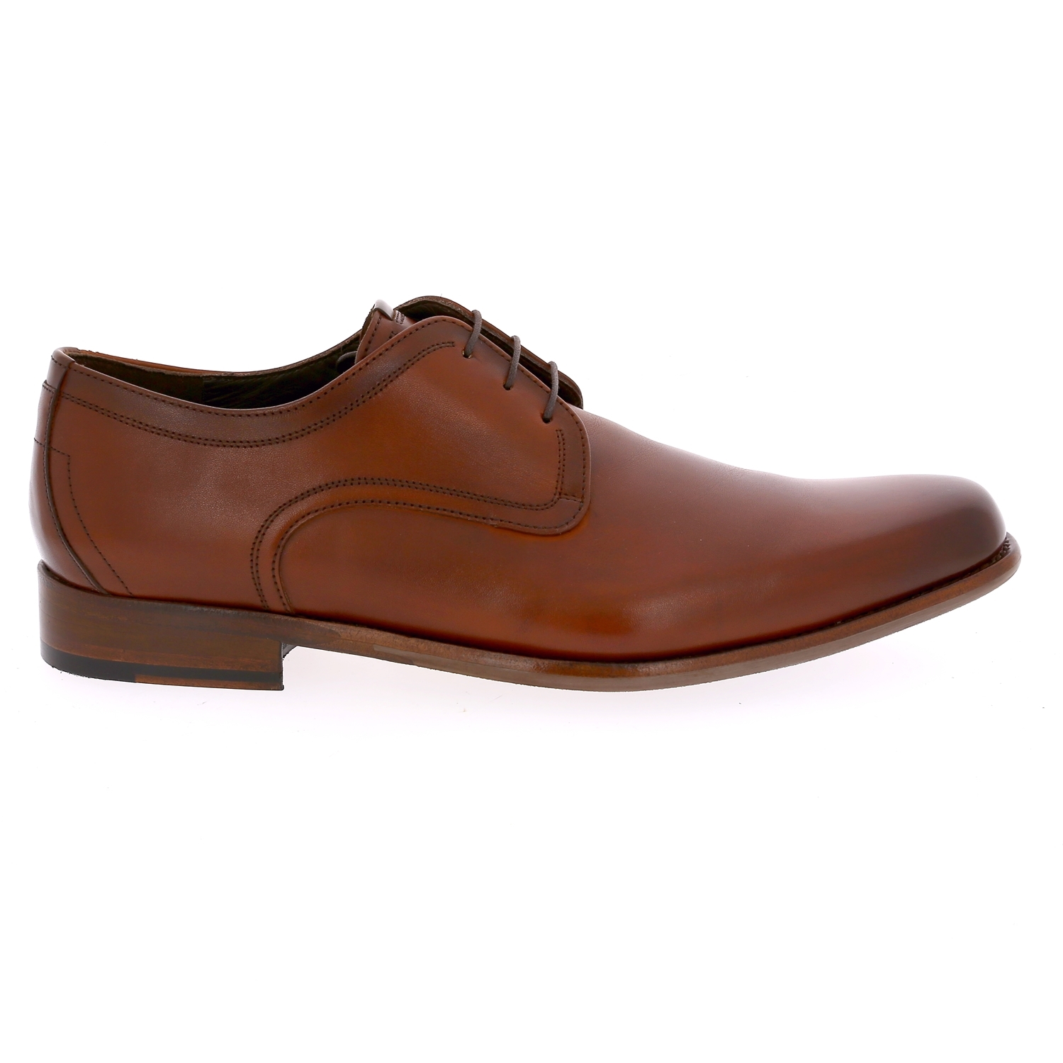 Zoom Floris Van Bommel veterschoenen cognac