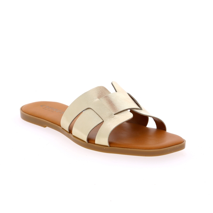 Cypres muiltjes - slippers cognac