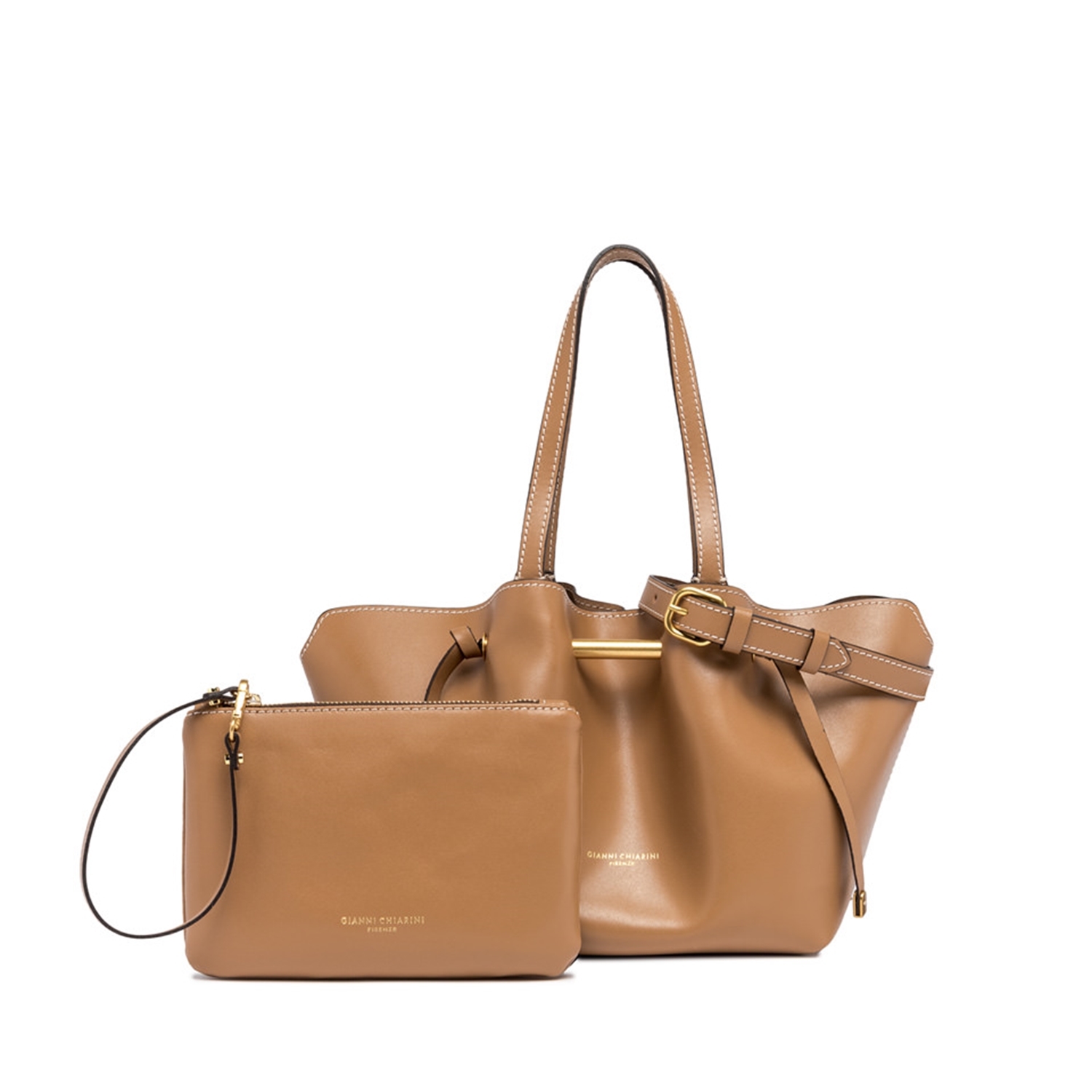 Zoom Gianni Chiarini handtas camel