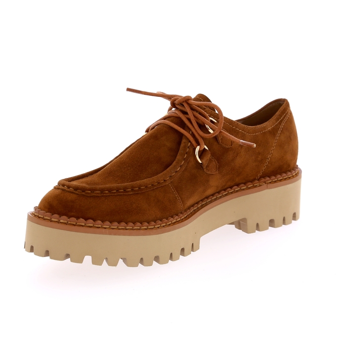 Veterschoenen Gioia cognac