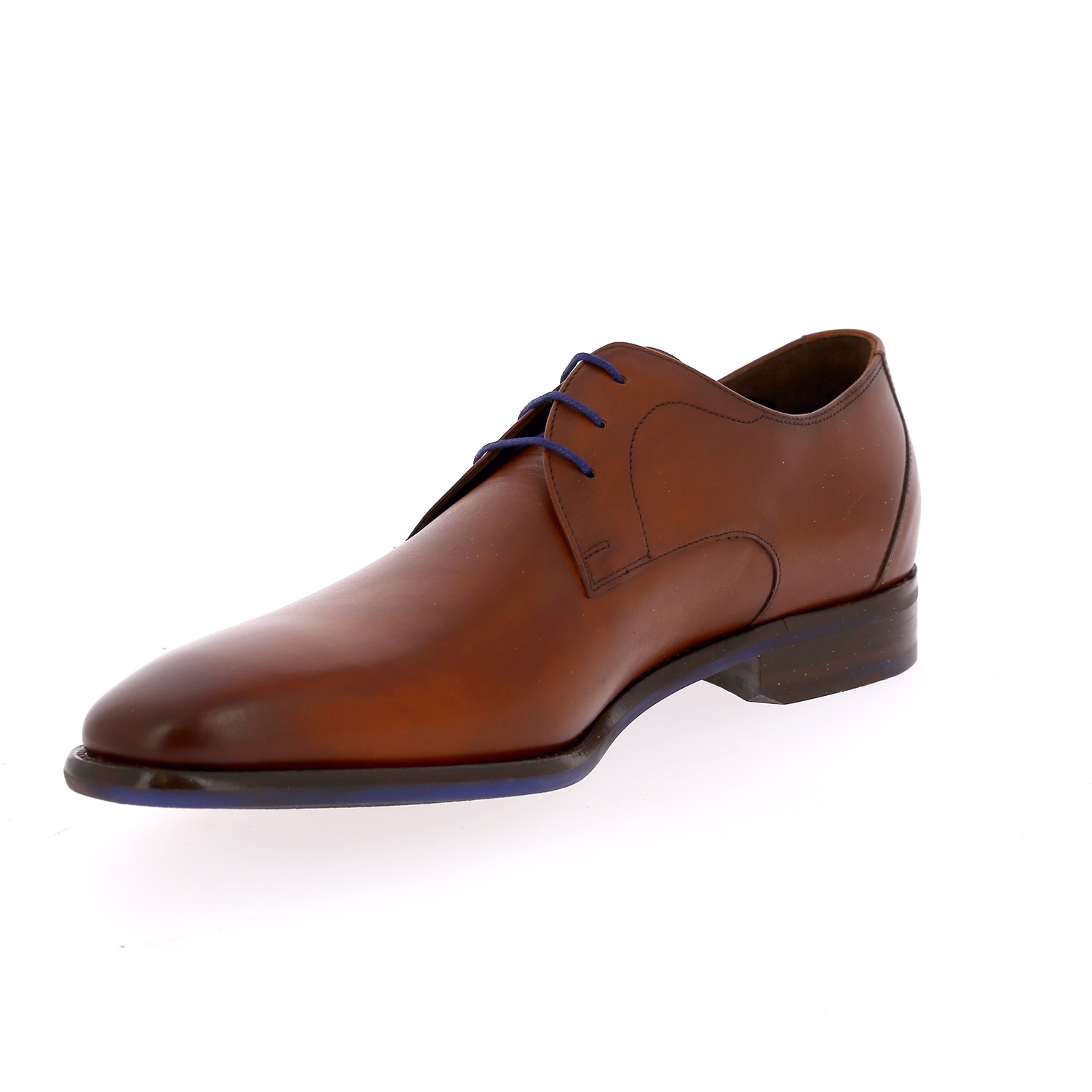 Zoom Floris Van Bommel veterschoenen cognac