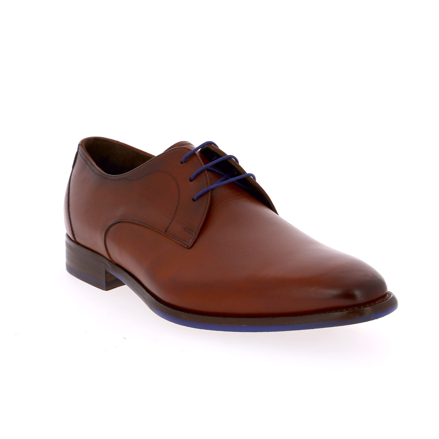 Zoom Floris Van Bommel veterschoenen cognac