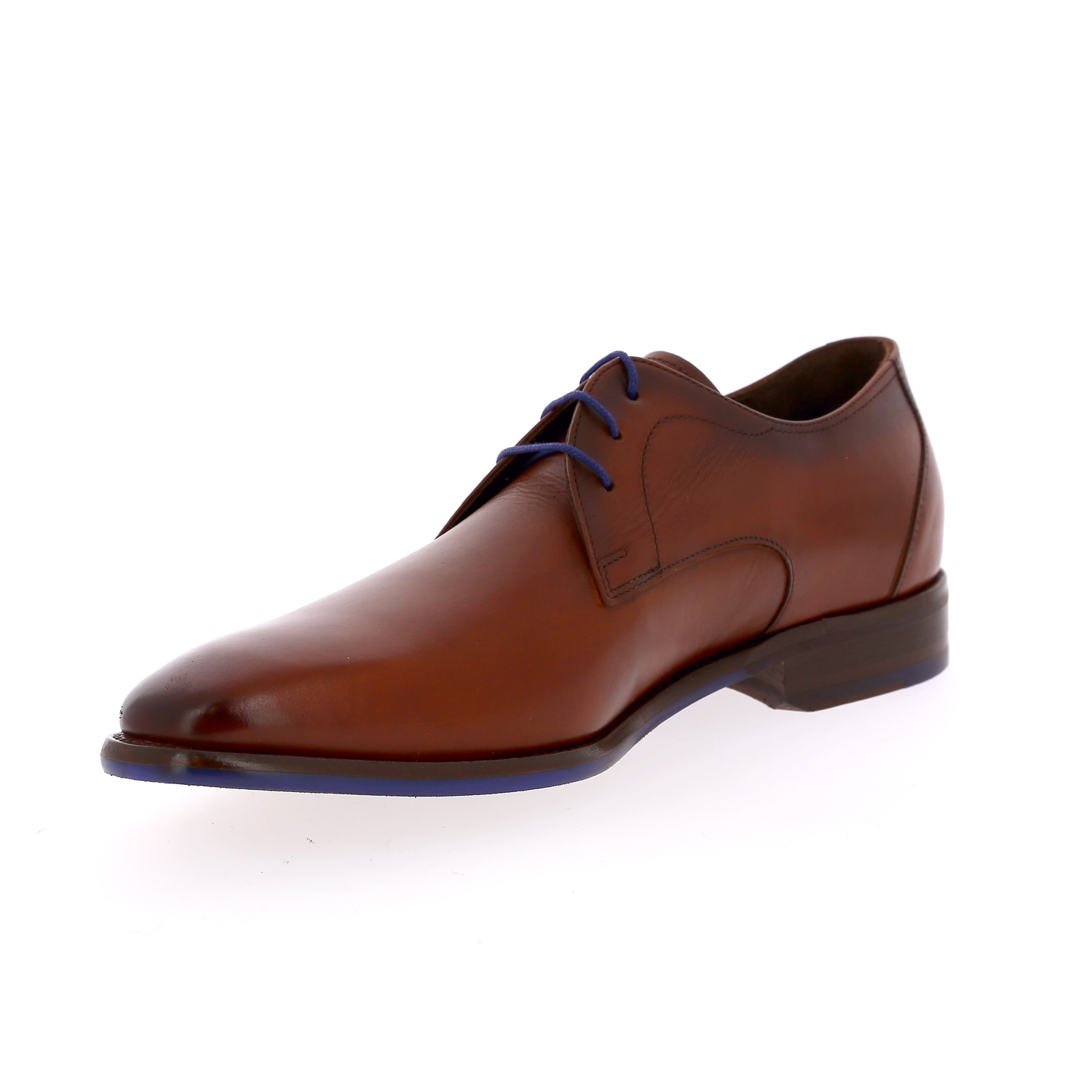 Zoom Floris Van Bommel veterschoenen cognac