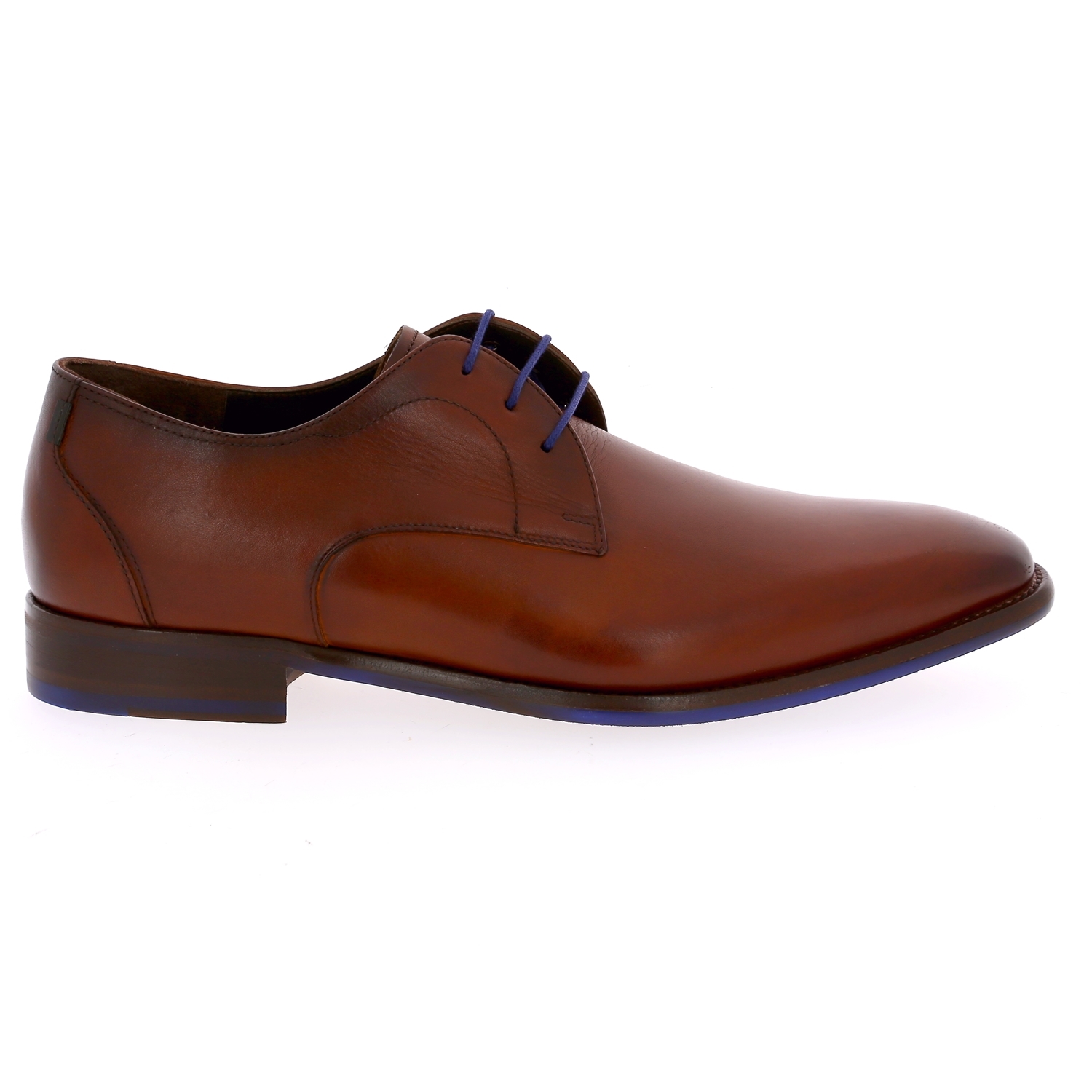 Zoom Floris Van Bommel veterschoenen cognac