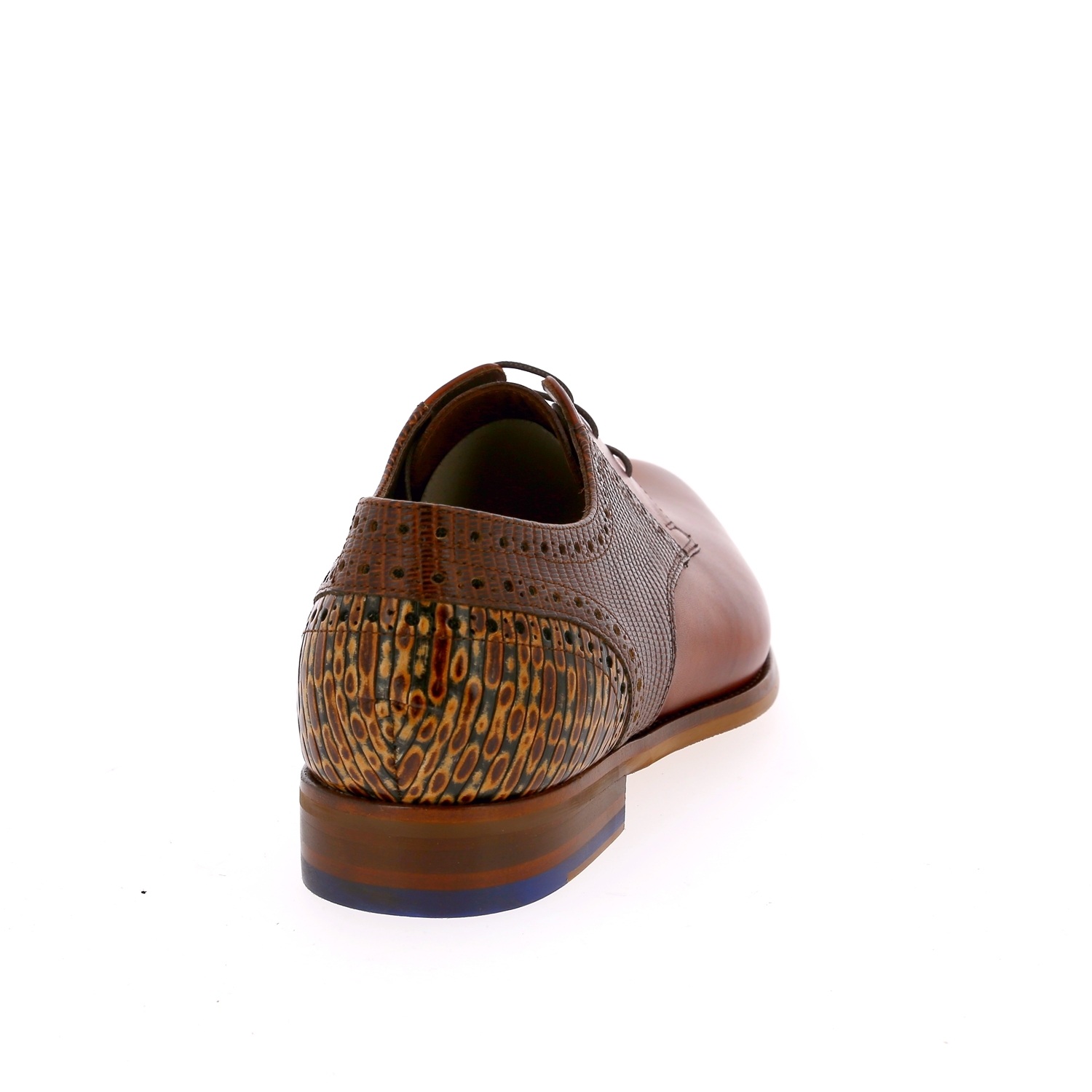 Zoom Floris Van Bommel veterschoenen cognac