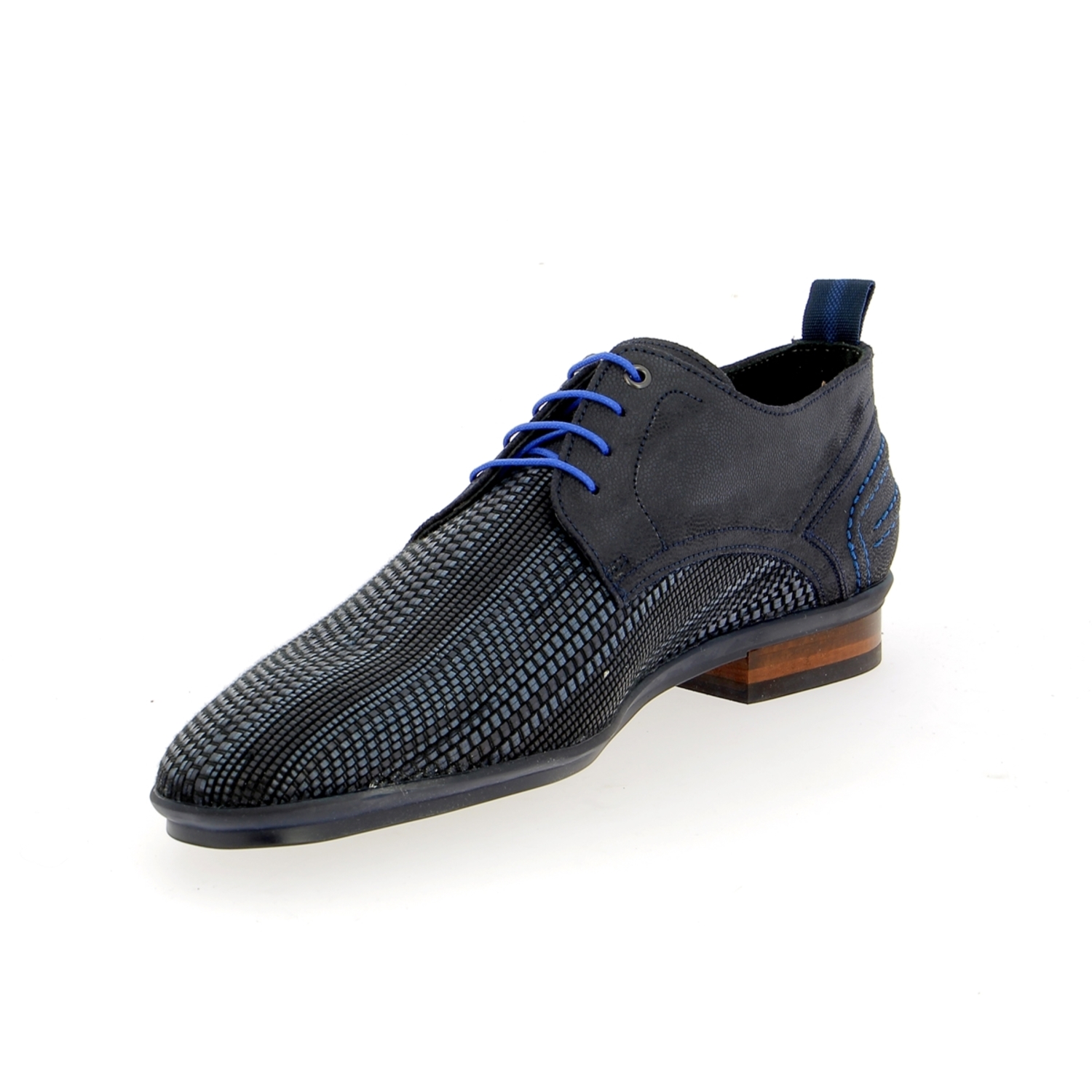 Zoom Floris Van Bommel veterschoenen blauw