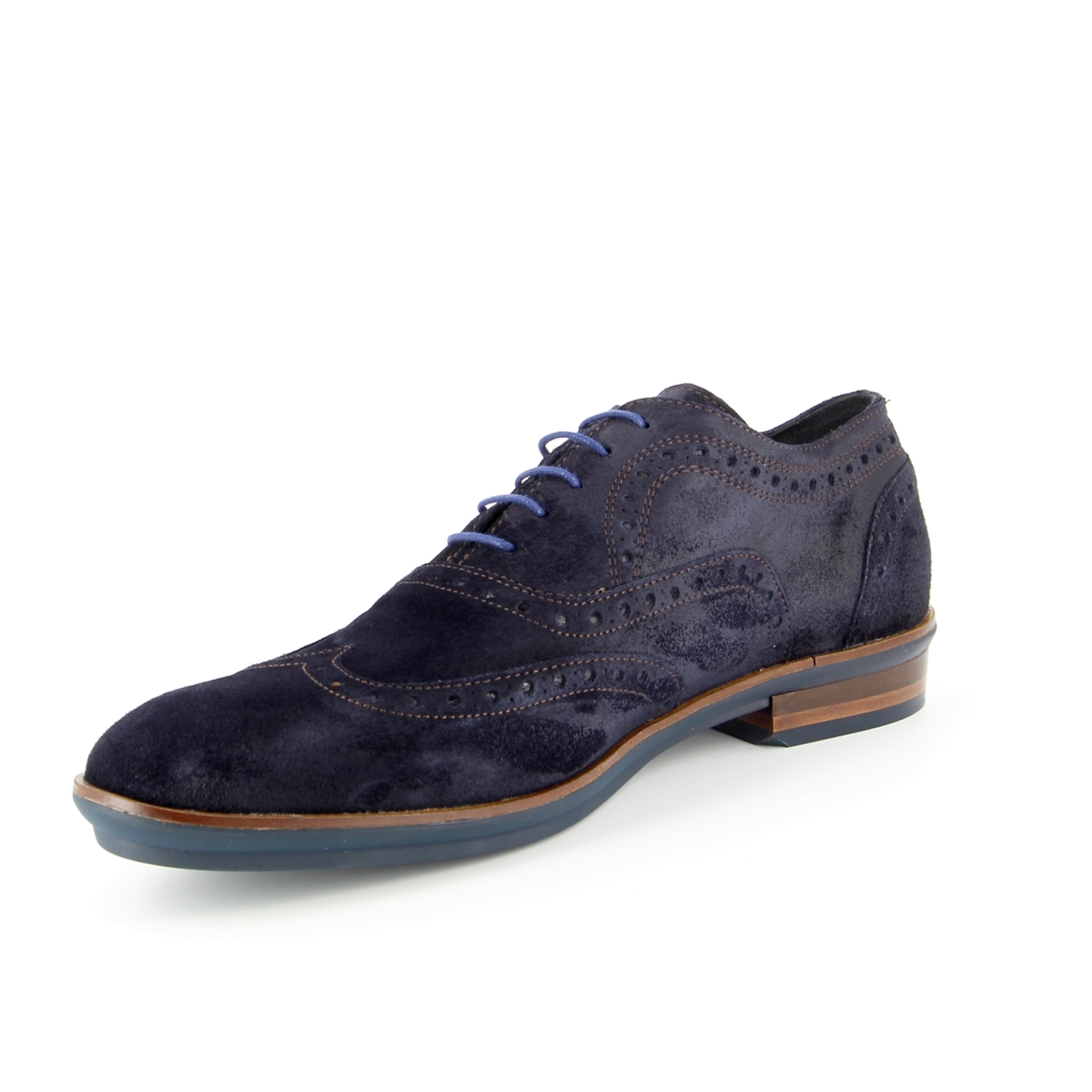 Zoom Floris Van Bommel veterschoenen blauw